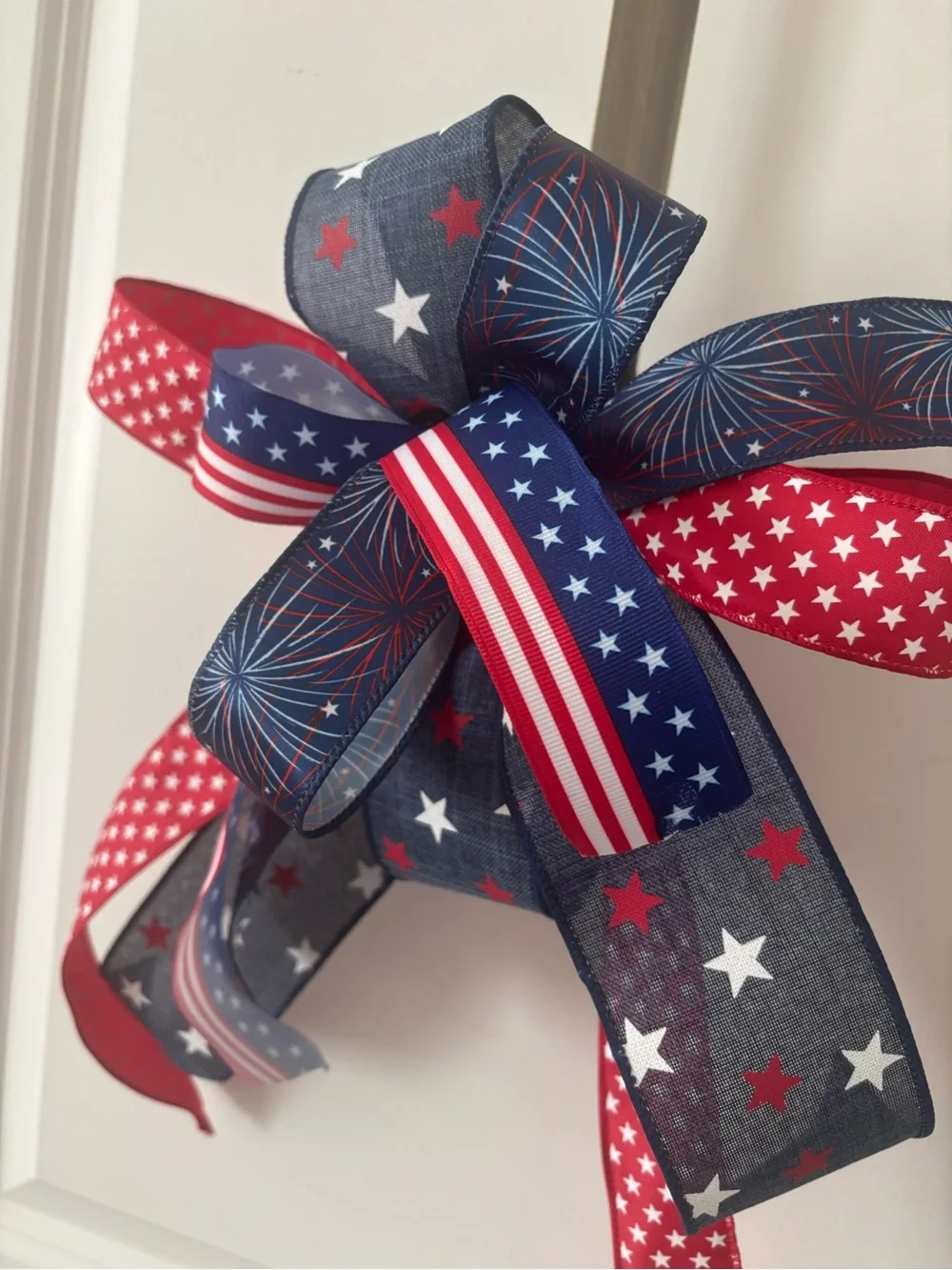 Patriotic Star ⭐️ Firework Ribbon Bow - Red, White & Blue Custom NEW Final Sale